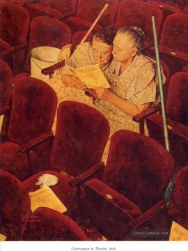 Norman Rockwell Werke - Putzfrauen in Theater 1946 Norman Rockwell